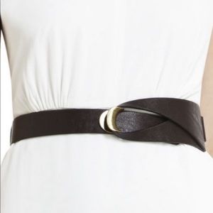 BCBG WAIST BELT BROWN FAUX LEATHER BOHO STYLE SIZE L LARGE